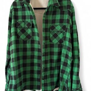 Green and Black Checkered Men's Shirt